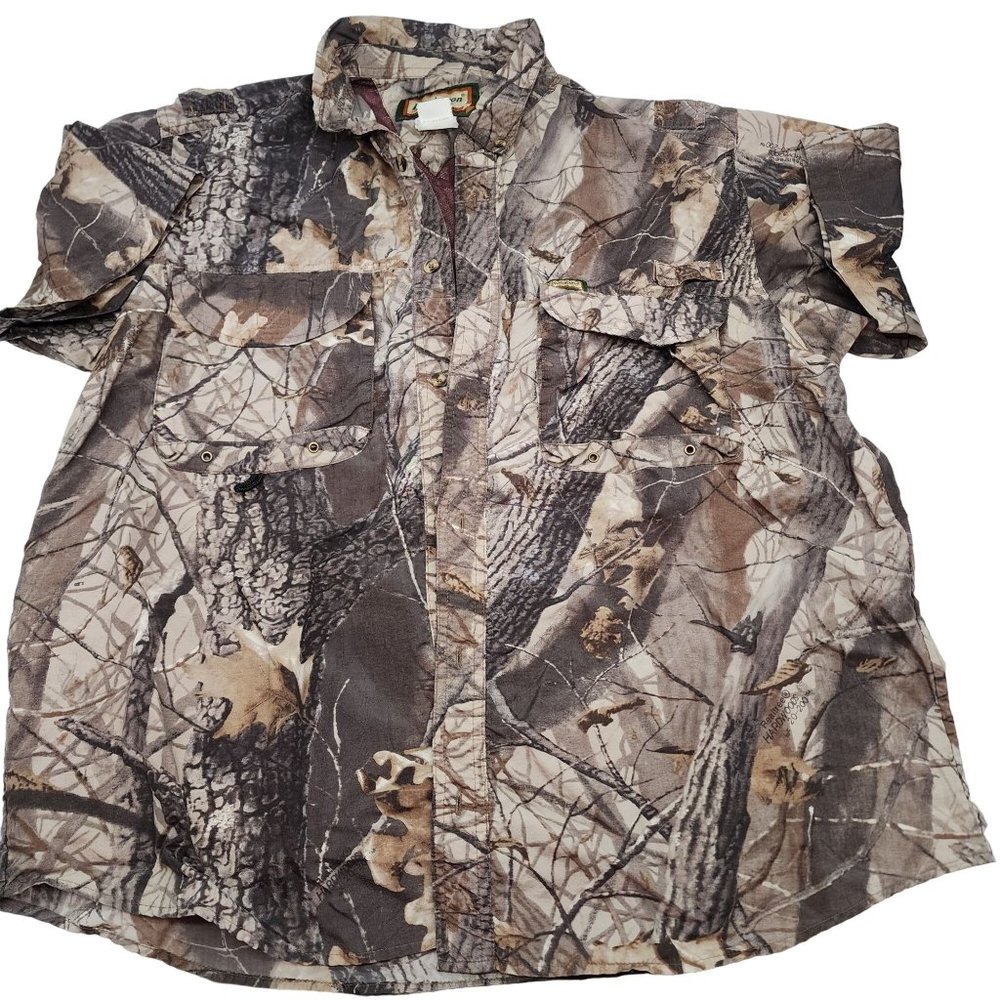 Remington Mens Camouflaged Short Sleeved Vented Shirt Size Large